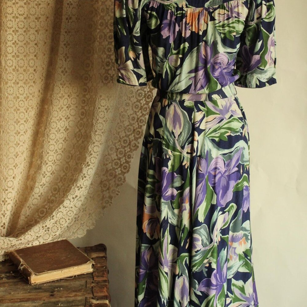 Vintage 1980's Dress with Pockets and Belt, Ed Michaels by Melanie Drucher - Picture 12 of 15